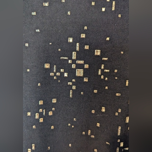 New Directions Womens Blouse Large Black Gold Metallic Dolman Sleeve Office EUC - Picture 2 of 4